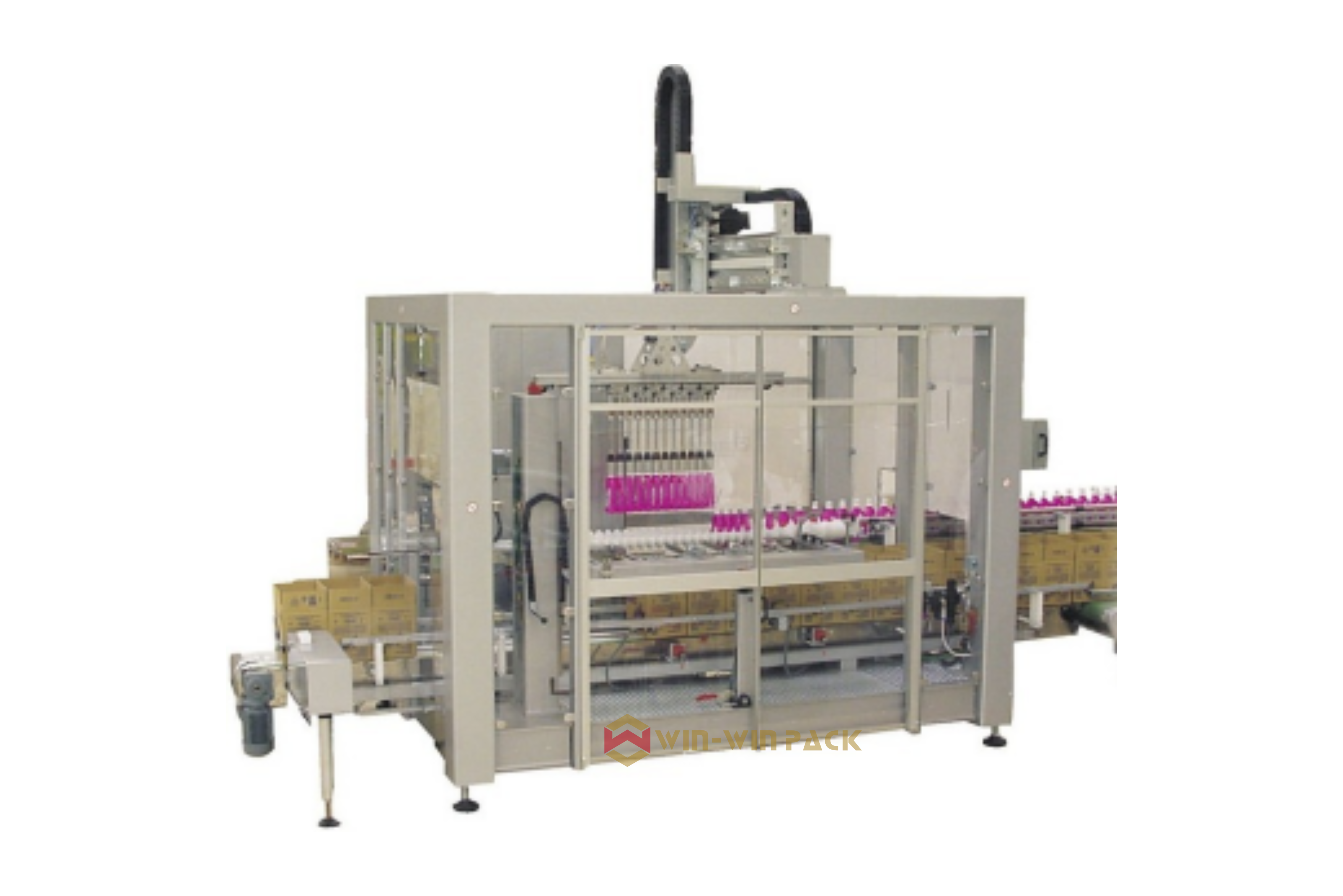 Automatic servo type pick and place case packer 