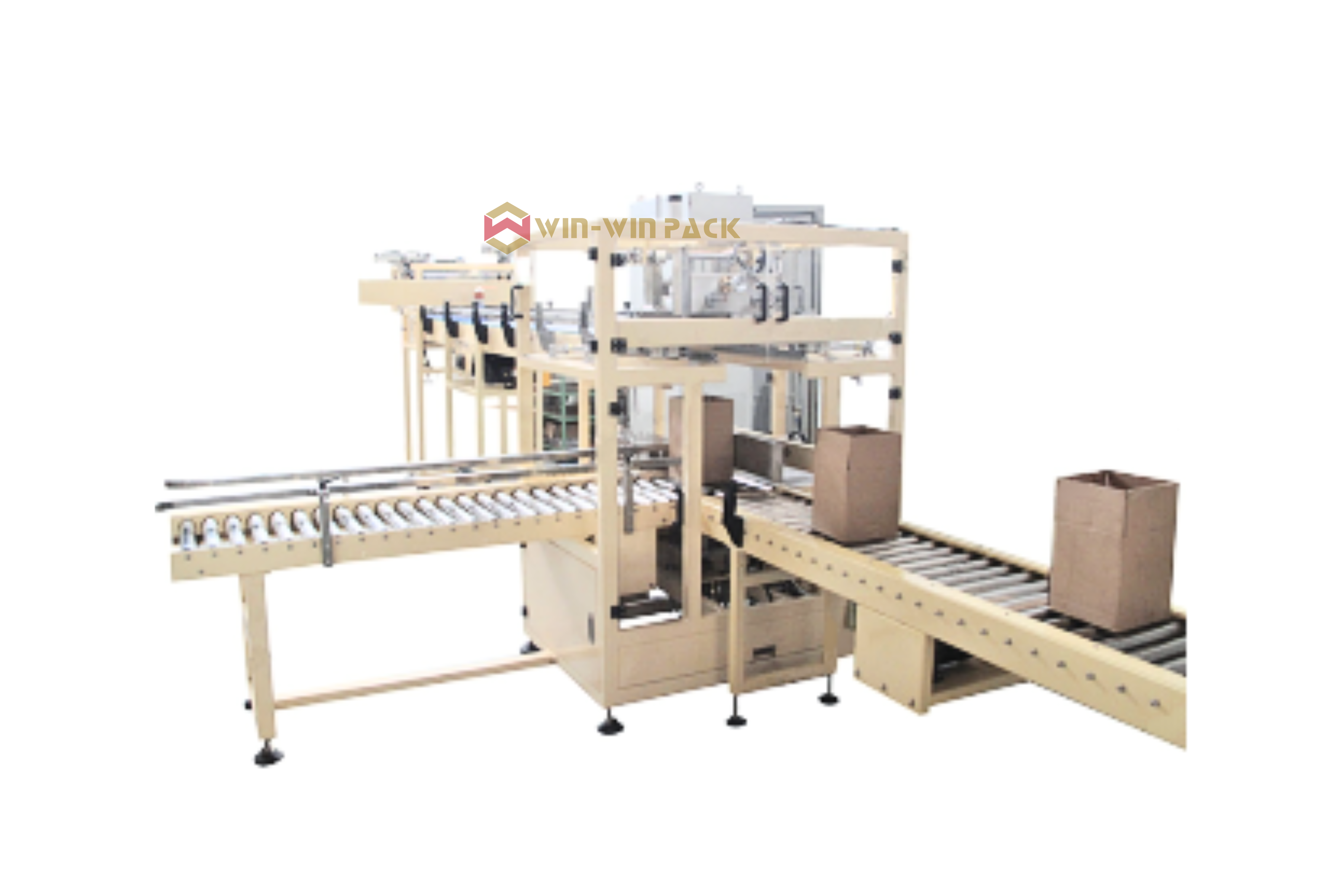 Automatic drop packer for bottles